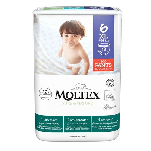 Эко подгузники-трусики Moltex Pure&Nature 6 (14+ kg) 18 шт 