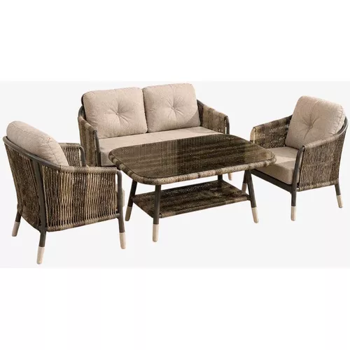 cumpără Mobilier pentru grădină SunYard Set Imge Double, 363 cafeniu-gri, metal antratit (perne gri) în Chișinău 
