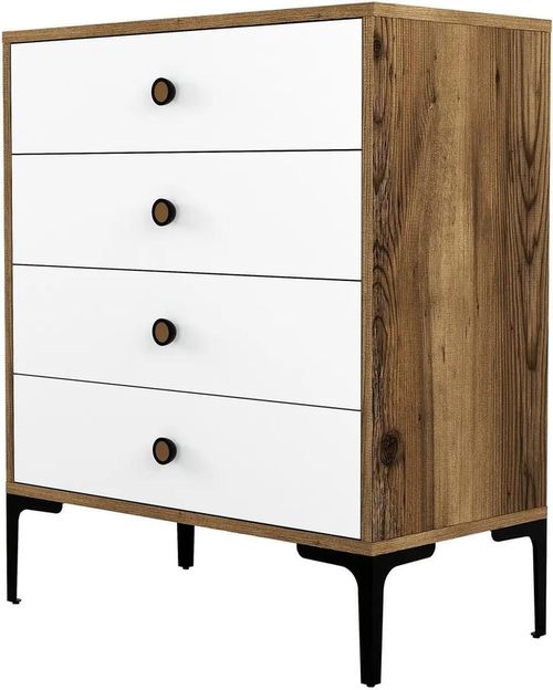 купить Комод Trendy Lizbon 537-Nuc, Alb 76x90x40cm (GTR001657) в Кишинёве 