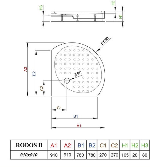 купить Душевой поддон Radaway Rodos B (4D99155-03) в Кишинёве 