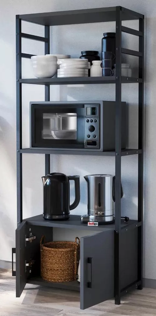 купить Этажерка Nex Home Многоярусный, для кухни, 4 ящика, 56x30x138 см, Антрацит (28-04-08) в Кишинёве 