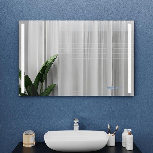 купить Зеркало для ванной Bayro Sigma 1200x800 LED touch c подогревом, часами и термометром в Кишинёве 