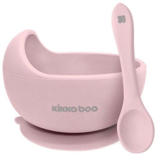 купить Посуда для кормления Kikka Boo 31302040114 Castron cu lingura din silicon Yummy Pink в Кишинёве 