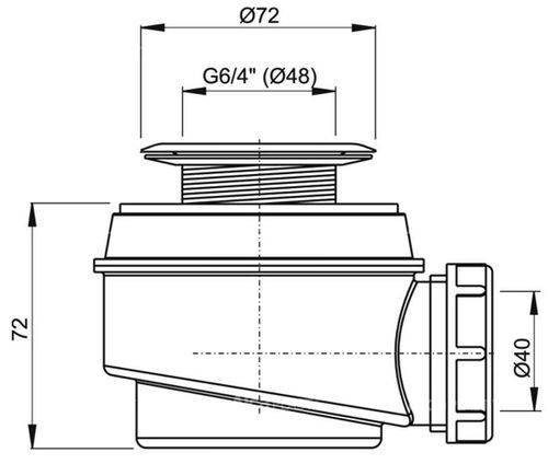 cumpără Sifon pentru cădițe de duș Alcaplast A46-50 72" 40 în Chișinău 