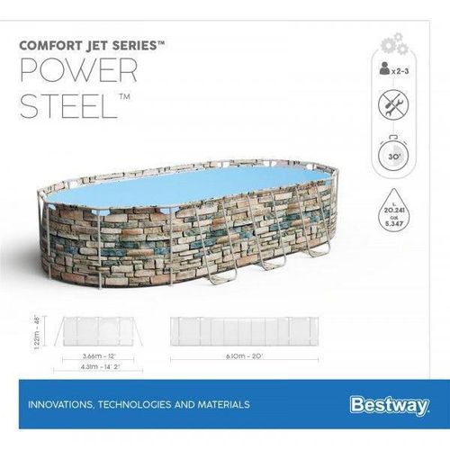 купить Бассейн каркасный Bestway 5611RBW Power Steel Oval 610x366x122cm в Кишинёве 