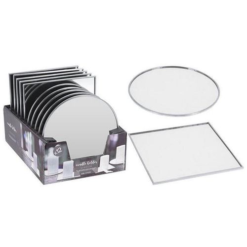 купить Свеча Holland 50998 под свечу Зеркало 2 формы 15x15/D15сm, серебрянный в Кишинёве 