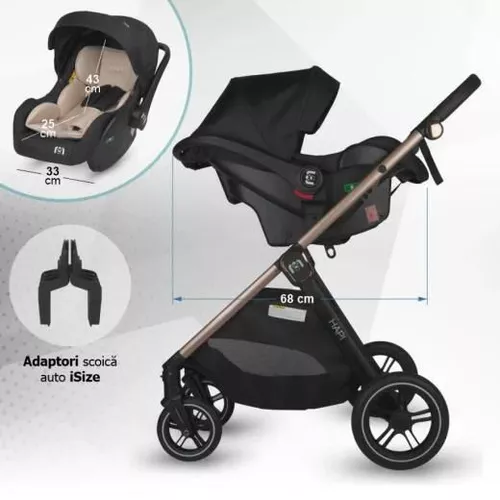 cumpără Сărucior pentru copii Coccolle Hapi Soley H2003 Carucior 3/1, Simply Taupe în Chișinău 