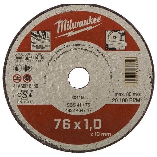 купить Диск отрезной Milwaukee 4932464717 Disc subtire PRO+ pentru debitare metal SCS41 76x1mm в Кишинёве 