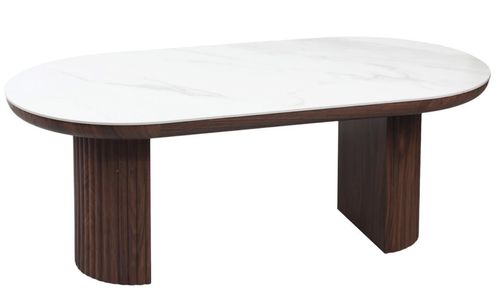 купить Стол Deco Botas 2000x900x760 White sintered stone + Wooden Leg в Кишинёве 
