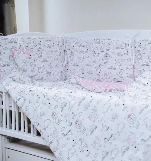 купить Детское постельное белье PernaMea Set lenjerie 8 piese HappyBaby Roz (PM.101007/2) в Кишинёве 