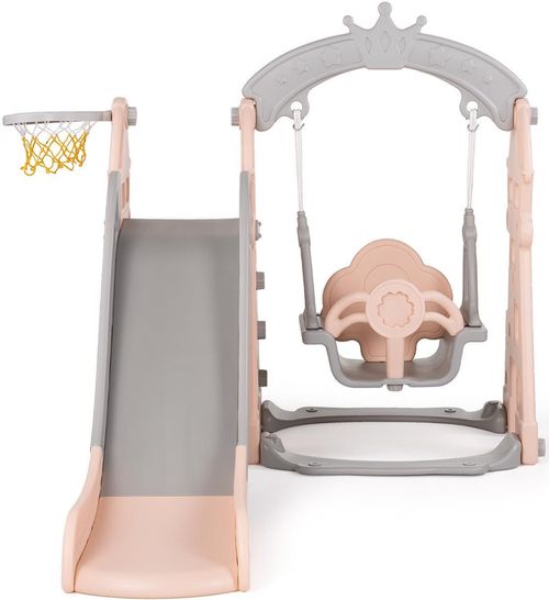 купить Горка Chipolino SLSET02407PI Горка с качелей и кольцом Pink в Кишинёве 