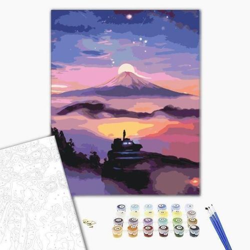 cumpără Tablou pe numere BrushMe BS51580FC 40х50cm (fără cutie) Apus liliachiu în Chișinău 