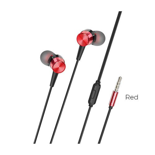 купить Borofone BM52 red (728913) Revering wired earphones with microphone, Speaker outer diameter 9MM, cable length 1.2m, Microphone в Кишинёве 