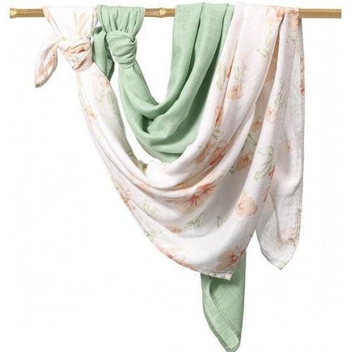 Pelincuta bambus/muslin Babyono (120x120 cm) 2 buc 