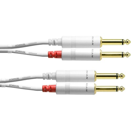 cumpără Cablu pentru AV CORDIAL CFU 6 PP-Snow WH cablu audio (2x6.3mm jack male 2x6.3mm jack male) 12341 în Chișinău 