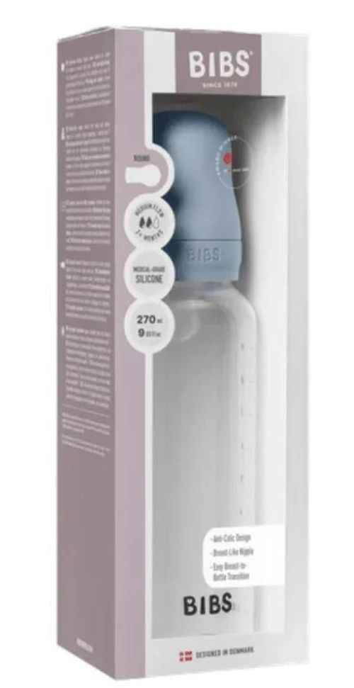 купить Поильник BIBS 50171231 Biberon din plastic anticolici Baby Blue cu tetina din silicon 3+ luni, 270 ml в Кишинёве 