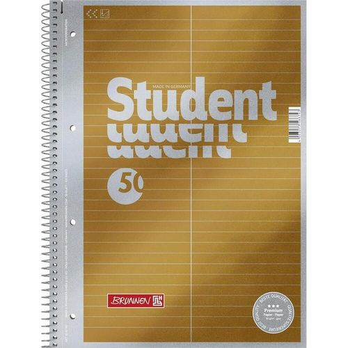 cumpără Carnet Brunnen Notebook College-Block A4 pe spirala pentru dicționar, 50 de foi 90 g/m2 coperta Aur Metallic, 2 coloane în Chișinău 