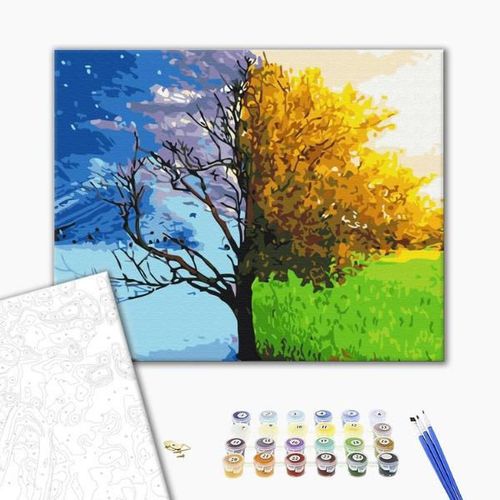 cumpără Tablou pe numere BrushMe BS52399 40x50cm (în cutie) Schimbarea anotimpurilor în Chișinău 