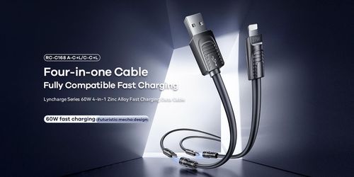 cumpără Cablu telefon mobil Remax RC-C168 60W A-C+L/C-C+L Black în Chișinău 