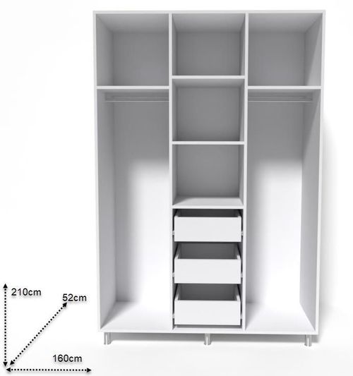 cumpără Dulap Smartex (15815) N12 160cm Alb+Stejar Deschis în Chișinău 