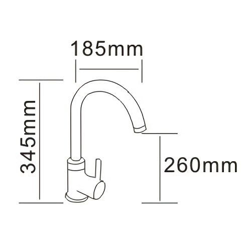 Baterie de bucătărie montată pe piuliță RJ RAINBOW, crom, 40 mm RBZ222-8MN 