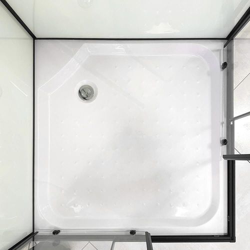 cumpără Cabină de duș Linia H2O Victoria Plus 900x900x215, 5 мм, квадратная, черный-мат în Chișinău 
