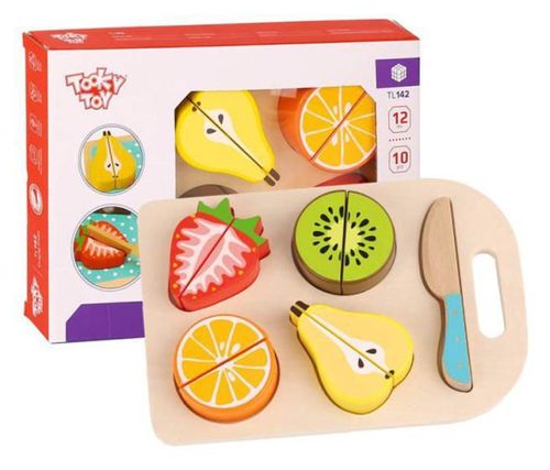 купить Игрушечная кухня и посуда Tooky Toy TL142 Setul de fructe din lemn, 57398 в Кишинёве 