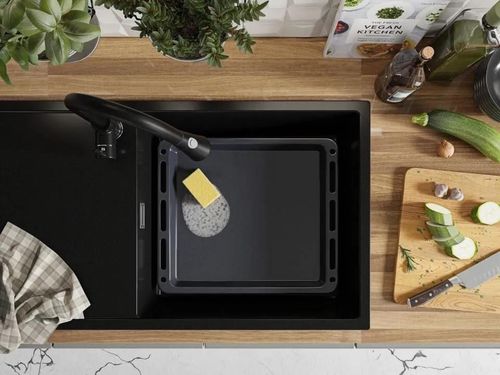 купить Мойка кухонная Primagran Ibiza 900-60 Black metallic + accesorii 500x900 MI9KM в Кишинёве 