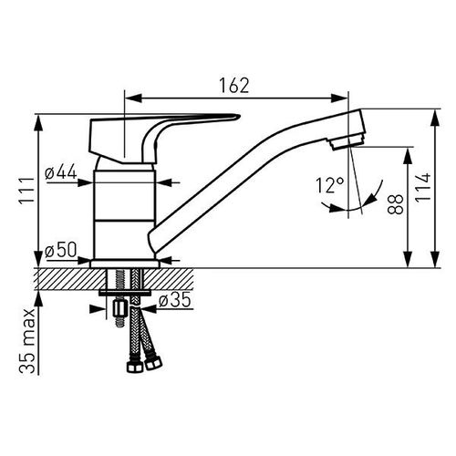 Смеситель FERRO TIGA BTG2AVL (для умывальника 15cm) (ванная комната) 