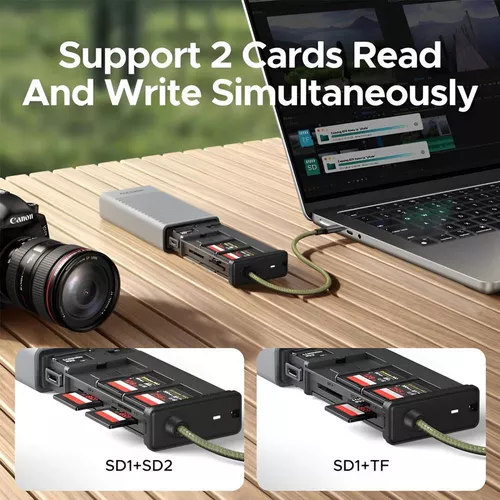 cumpără Cititor de carduri Ugreen 55899 CM856 3-Slot SD / microSD Card Reader Case 5Gbps USB-C / USB-A în Chișinău 