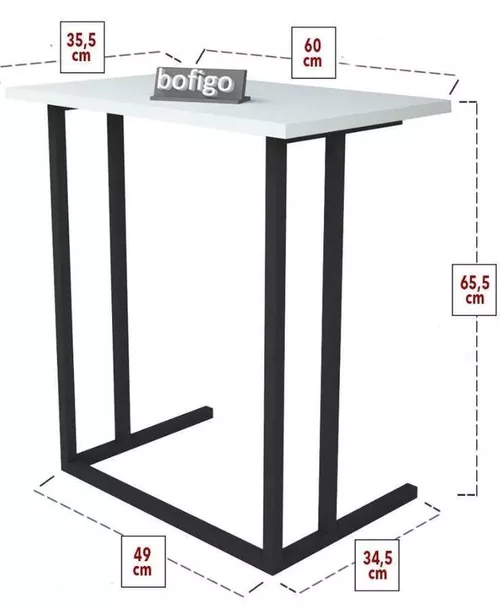купить Подставка для ноутбука Nex Home Стол на металлических ножках, 60x35,5x65 см, Белый (17-03-01) в Кишинёве 