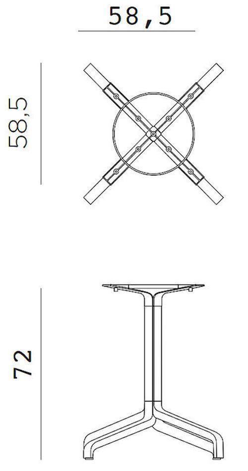 cumpără Masă Nardi Picior (baza) de masa aluminiu BASE FRASCA MAXI FIX vern. antracite 53652.00.000 în Chișinău 