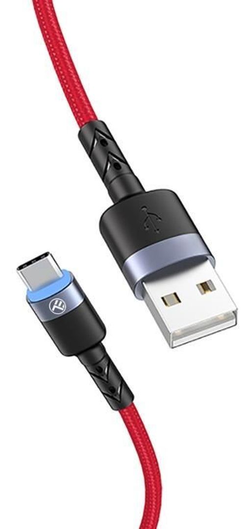 купить Кабель для моб. устройства Tellur TLL155334 Cable USB - Type-C, cu LED, 3A, 1.2m, Red в Кишинёве 