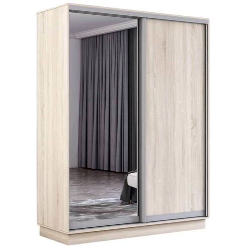 cumpără Dulap Mobildor-Lux Fox uși glisante din oglindă și PAL (170x60x220H cm) Sonoma în Chișinău 