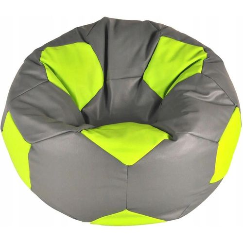 купить Кресло-мешок BeanBag BM6019, Mяч из экокожи Ares, L, серый с зеленым в Кишинёве 