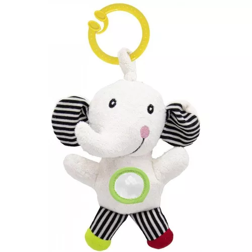 купить Игрушка-подвеска BabyJem 833 Jucarie din plus cu vibratii Elefant Alb cu Negru в Кишинёве 