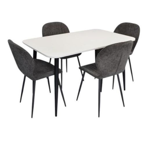 купить Комплект стол и стулья Evelin di Costacurta стол DT-405-3B + 4 стула YTC-064B UF885-15 (Dark grey) в Кишинёве 