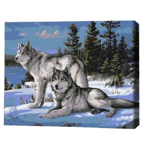 купить Картина по номерам BrushMe BS51412FC 40х50cm (fără cutie) Lupii apărători в Кишинёве 