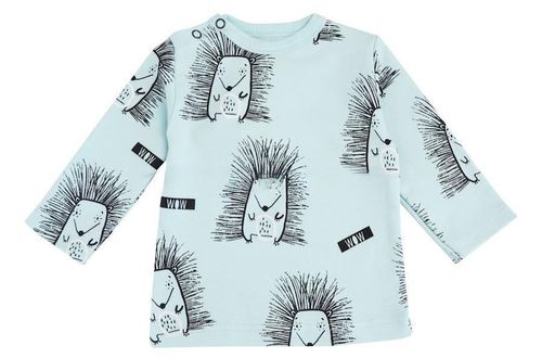 cumpără Haine pentru copii Minikin 242290374 Hedgehog Лонгслив голубой с рисунком 6-9мес (74см) în Chișinău 