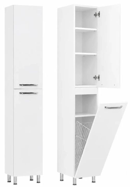 купить Шкаф-пенал Mashtab 12340 Agat cu coș 450x350x1900 Alb в Кишинёве 