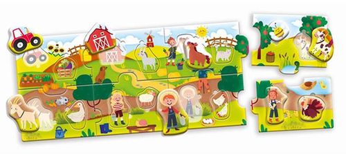 купить Головоломка Lisciani Giochi 105366 Set de puzzle panoramic Ferma, 61993 в Кишинёве 