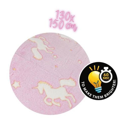 cumpără Lenjerie de pat pentru copii Toi-Toys 35563A Pătură pentru copii care luminează în întuneric, cu unicorn în Chișinău 