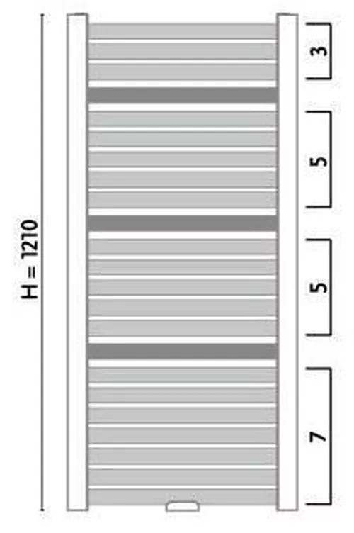 купить Полотенцесушитель Gorgiel NADIR AD-DR/P 120/55 Graphit matt 13 (21) в Кишинёве 