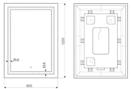 cumpără Oglindă baie Dubiel Vitrum FOCUS 80x120 LED touch în Chișinău 