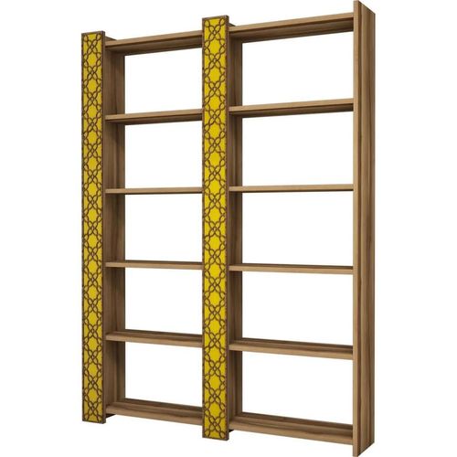 cumpără Raft de birou Trendy Orasul 2, Nuc, Galben 124x170x24cm, raft de carti în Chișinău 