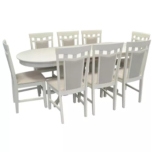 купить Комплект стол и стулья Evelin di Costacurta стол HV-31N Creamy + 8 стульев Deepa R Creamy Light в Кишинёве 
