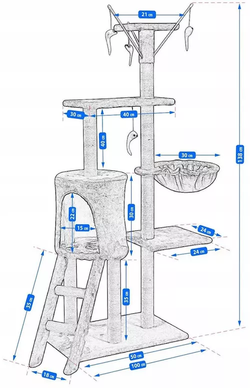 cumpără Centru de joc pentru pisici Jumi CD-264960 Gri/alb în Chișinău 