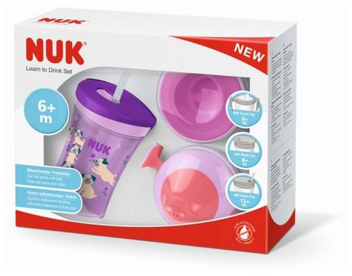 Набор NUK Learn to Drink (6+ мес) фиолетовый 