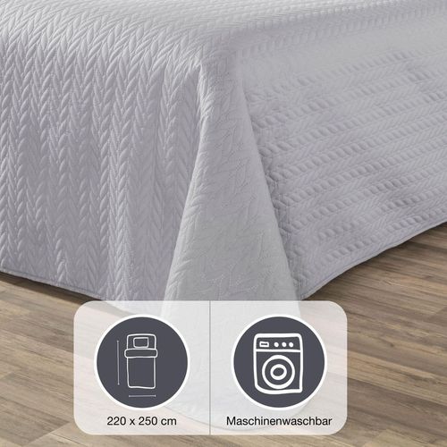 cumpără Pătura Ibena 1993/820 Tagesdecke Nancy 220x250 Grey în Chișinău 