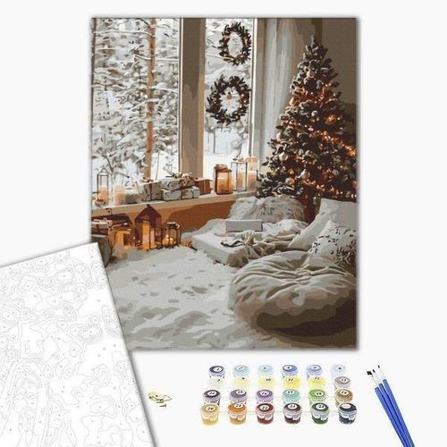 cumpără Tablou pe numere BrushMe BS54189FC 40х50cm (fără cutie) Magia unei zile de iarnă în Chișinău 